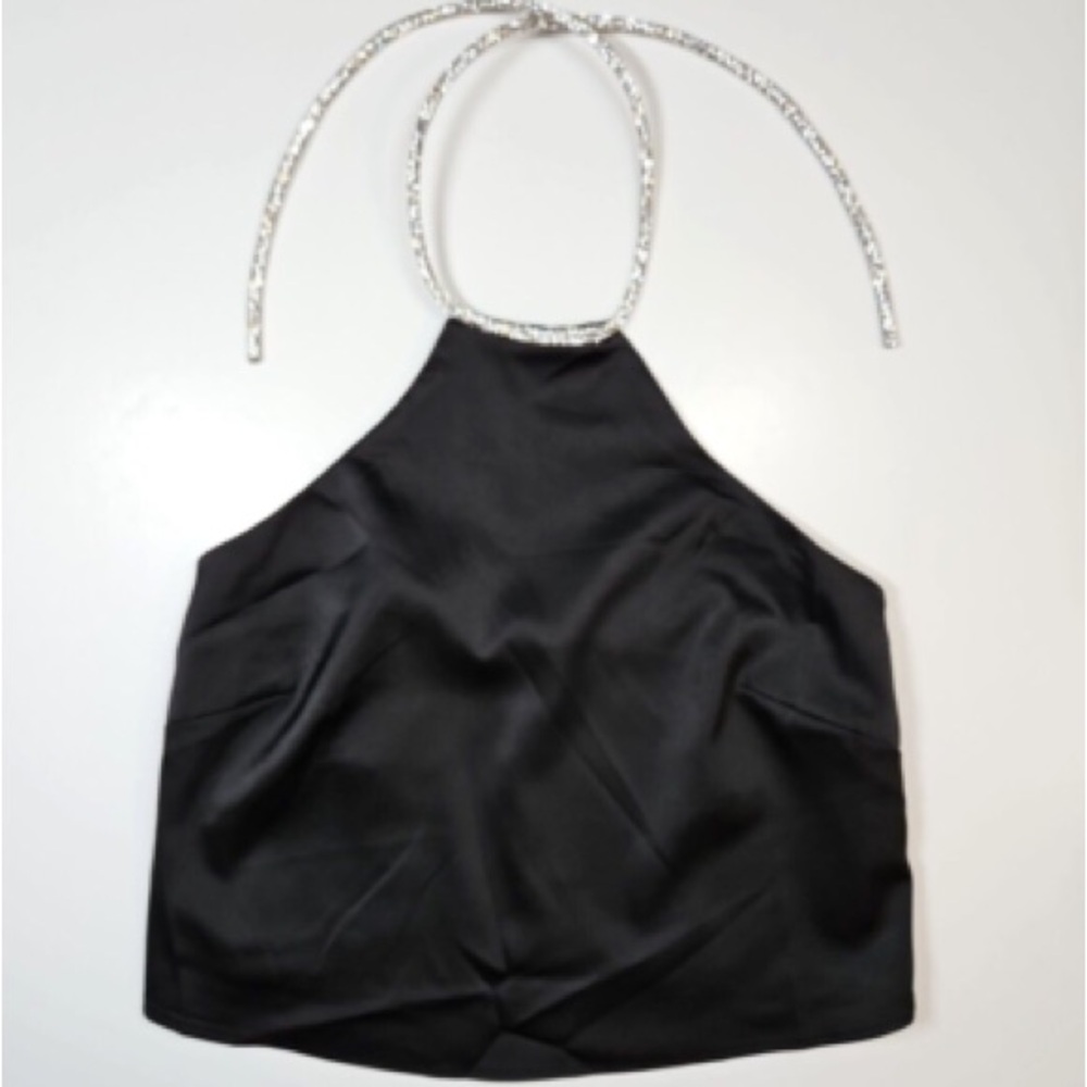 Lulus Black Cropped Halter Top